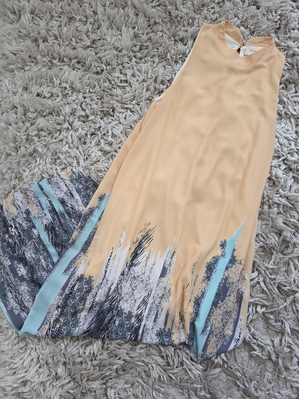Everly Mock Neck Border Print Maxi Dress Sz.M